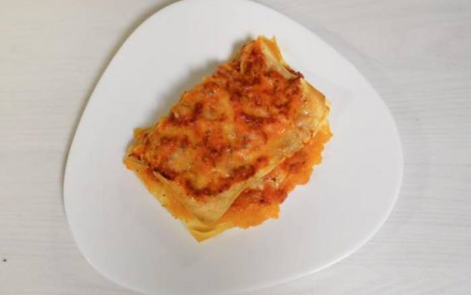 lasagne zucca e salsiccia